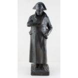 A large patinated chalf figure of Napoleon
