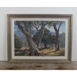 Australian interest: Ron Hamilton, an oil on canvas study of the outback, signed lower right.