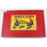 A boxed Meccano set No.3 for the Argentinian market, with instruction booklet. The items is