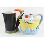 A Carltonware  Toucan Guiness jug and later Carltonware teapot
