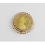 A 1915 Austrian four ducat gold coin, (restrike), fineness ..986, diameter 40mm, within an 18ct.