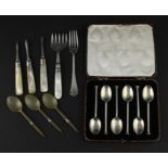 A set of six Art Deco silver coffee spoons, by Cooper Brothers & Sons Ltd, assayed Sheffield 1928,