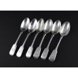 A set of six Victorian silver dessert spoons, by James & Josiah Williams, assayed Exeter 1872,