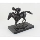 David Cornell, Bronze study Lester Piggott on Nijinsky raised on marble base, signed to base.