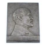 Unknown gentleman, a French portrait plaquette, silvered-bronze, by Dominique Philippe Jean