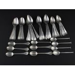 A set of six George III old English stem silver teaspoons, by William Bateman I, assayed London