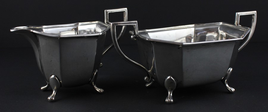 A four piece Art Deco silver tea and coffee set, by Viner's Ltd, assayed Sheffield 1936-8, - Image 5 of 5