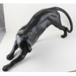 An Art Deco style bronze model of a stalking Panther, apparently unsigned