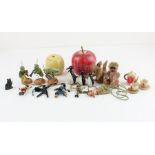 An unusual collection of miniature toys, c.1930's/40's, to include, a small pink gorilla, with