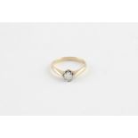 A 14ct. yellow gold and diamond solitaire ring, basket set old round cut diamond (diamond weight