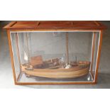 A large cased Model  boat  East Coast Drifter Providence housed in oriignal wooden case