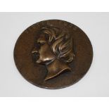 Victor (Marie) Hugo (1802-1885), poet, novelist and dramatist, a bronze portrait medallion, as a