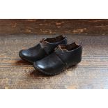 A pair of  19th cent childrens leather Clogs