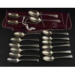 A set of six George III old English stem dessert spoons, by John Lampfert, assayed London 1768,