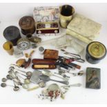A large miscellaneous collection to include meerschaum pipe, tortoiseshell box, various boxes,