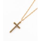 A 9ct gold cross pendant and chain, weight approx 6.