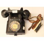 1940/50's black Bakelite phone
