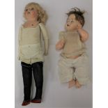 Two bisque head late 19th Century dolls,