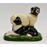 2007 Moorcroft statue of sheep and border collie