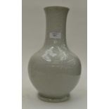Early 20th Century Chinese white glazed patterned vase,