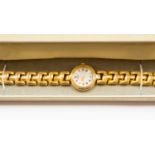 A Citizen ladies gold plated bracelet watch,