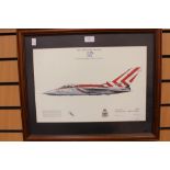 A collection of Military and Civil Aviation prints/photo all framed to include "Hurricane" by
