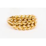 An 18ct gold rope knot signet ring, size O, weight approx 5.