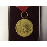 Reproduction WW2 Third Reich Shooting Medal. "Deusche die Saar" to obverse.