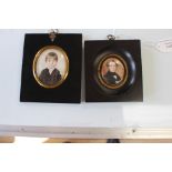 Two 19th Century portrait miniatures, comprising one on ivory depicting a young girl,