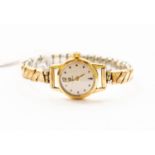 A ladies yellow gold vintage Omega watch on plated bracelet