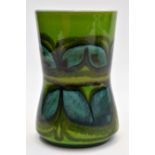 Green and blue Poole vase (1970's) 14 cms height