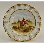 Royal Crown Derby fan plate, A1127 Lombardy hand painted by J.