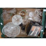 A collection of glass including 2 cut glass bowls,