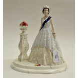 A Coalport Golden Jubilee figure of Queen Elizabeth II in box limited edition figures No 11 of 950