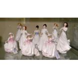 A collection of Royal Doulton lady figures,