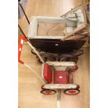 A Silver Cross toy pram, circa 1940 and Mobo Magic dolls pushchair,