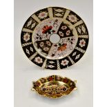 Royal Crown Derby 1128 Imari pin dish together with a 2451 dessert plate