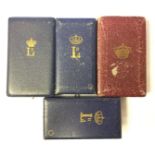 Four original Belgian Medal award cases.