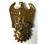 Reproduction WW2 Third Reich Fritz Todt Award in Gold.
