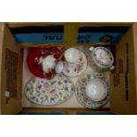 Mintons Haddon Hall, cup, saucer, plate, sucre and small sewing dish,