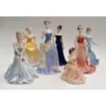 A collection of Coalport boxed lady figures