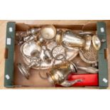 Collection of silver plate items,