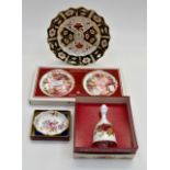 Royal Crown Derby Posies, pin tray boxed, Imari plate 1977 boxed,