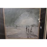 Blizzard by the Sea, a modern interpretation in applied medium, unsigned,