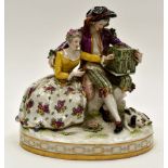 Meissen porcelain figure of lovers,