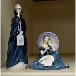 Pair of Royal Doulton lady figurines Masque and Pensive Moments