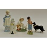 Collection of Royal Worcester figures; Mondays child,
