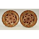 Two Crown Derby dessert plates, pattern 1136, 1890-1963, orange,