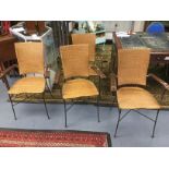 Four American rafia metal chairs