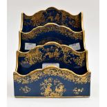 19th Century ceramic Spode Copeland tiered letter rack with gilt Japanese detail